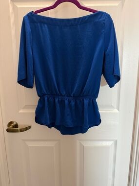 Wilfred Sapphire Blue Peplum Boatneck Blouse